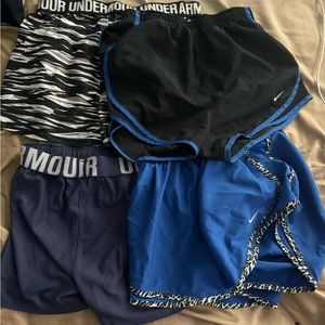 Nike and under armor shorts